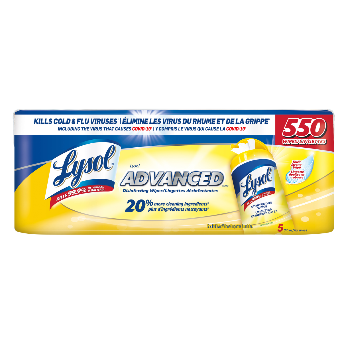 Lysol Advanced Disinfecting Wipes 550-count