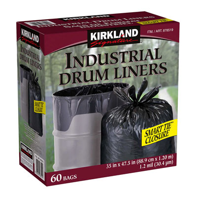 Kirkland Signature Industrial Drum Liners 35"x47.5" 60ct