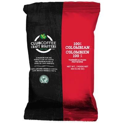 Club Coffee 100% Colombian RA Vending Grind 1lb