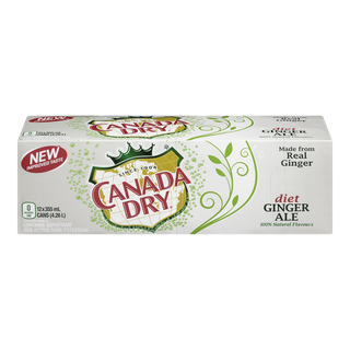 Canada Dry Diet Ginger Ale 12 x 355 mL