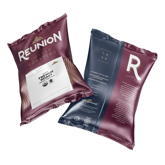 Reunion Coffee FTO Organic French Roast Coffee 2.5oz 24ct Reunion Coffee FTO Organic French Roast Coffee 2.5oz 24ct