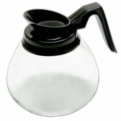 Glass Coffee Pot, Decanter, Black Handle/Spout - Click Image to Close