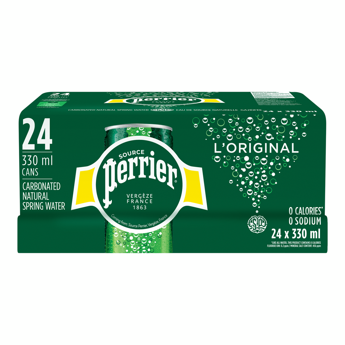 Perrier Carbonated Water Sleek Cans 24x330ml