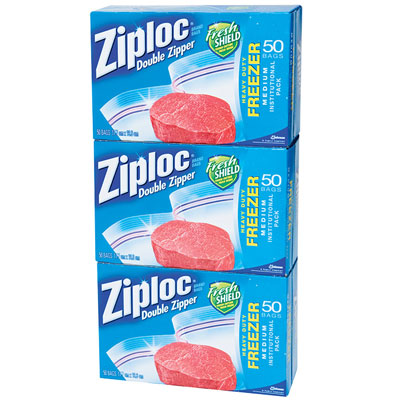 Ziplock Medium Freezer Bags 3x50ct